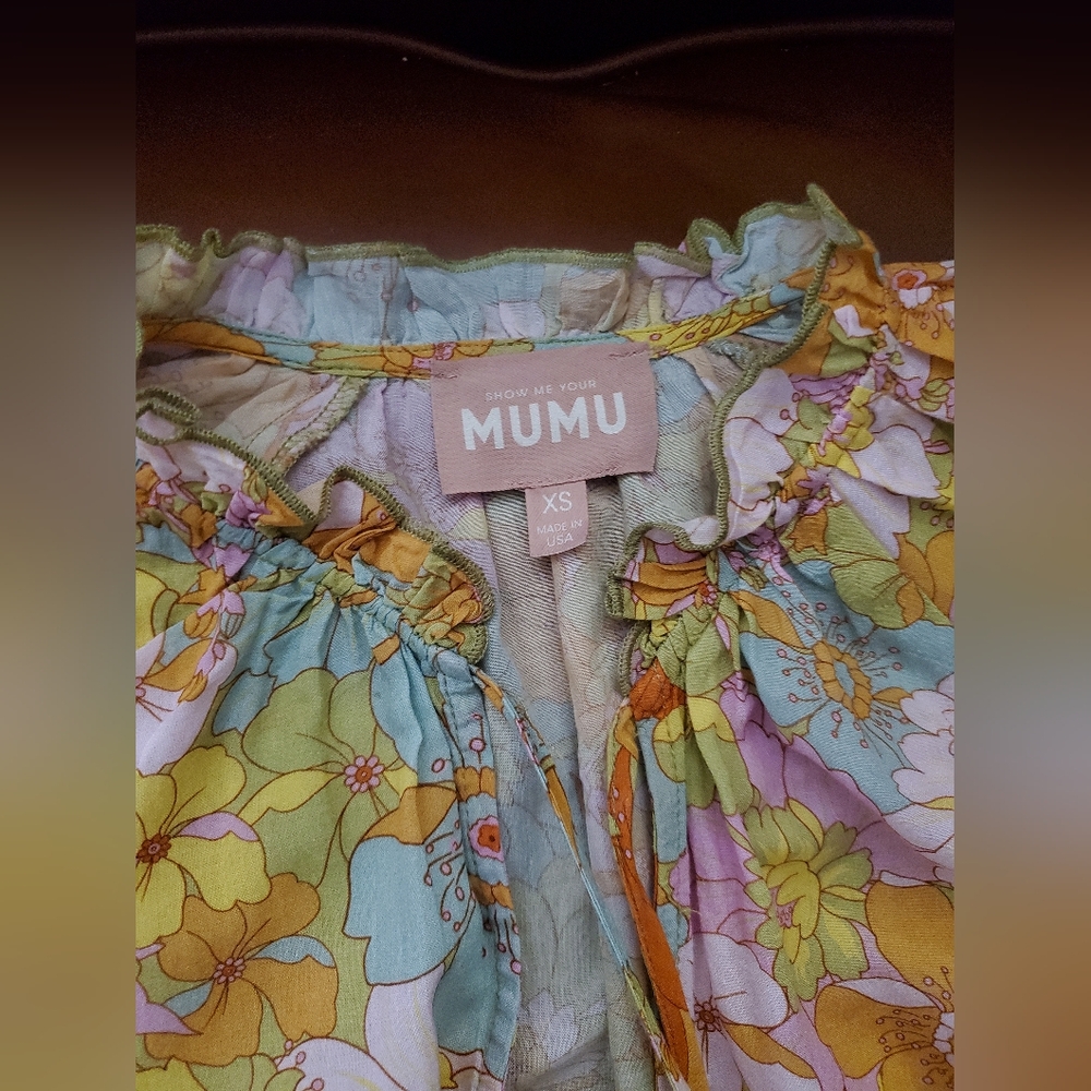 Show Me Your Mumu Cait Midi Dress size XSmall Xs color groovy blooms - Picture 5 of 7